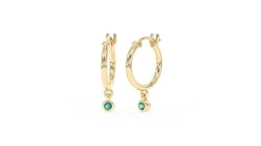 9134 18K Gold Hoop Earrings - Authentic 925 Sterling Silver Hoop Earrings